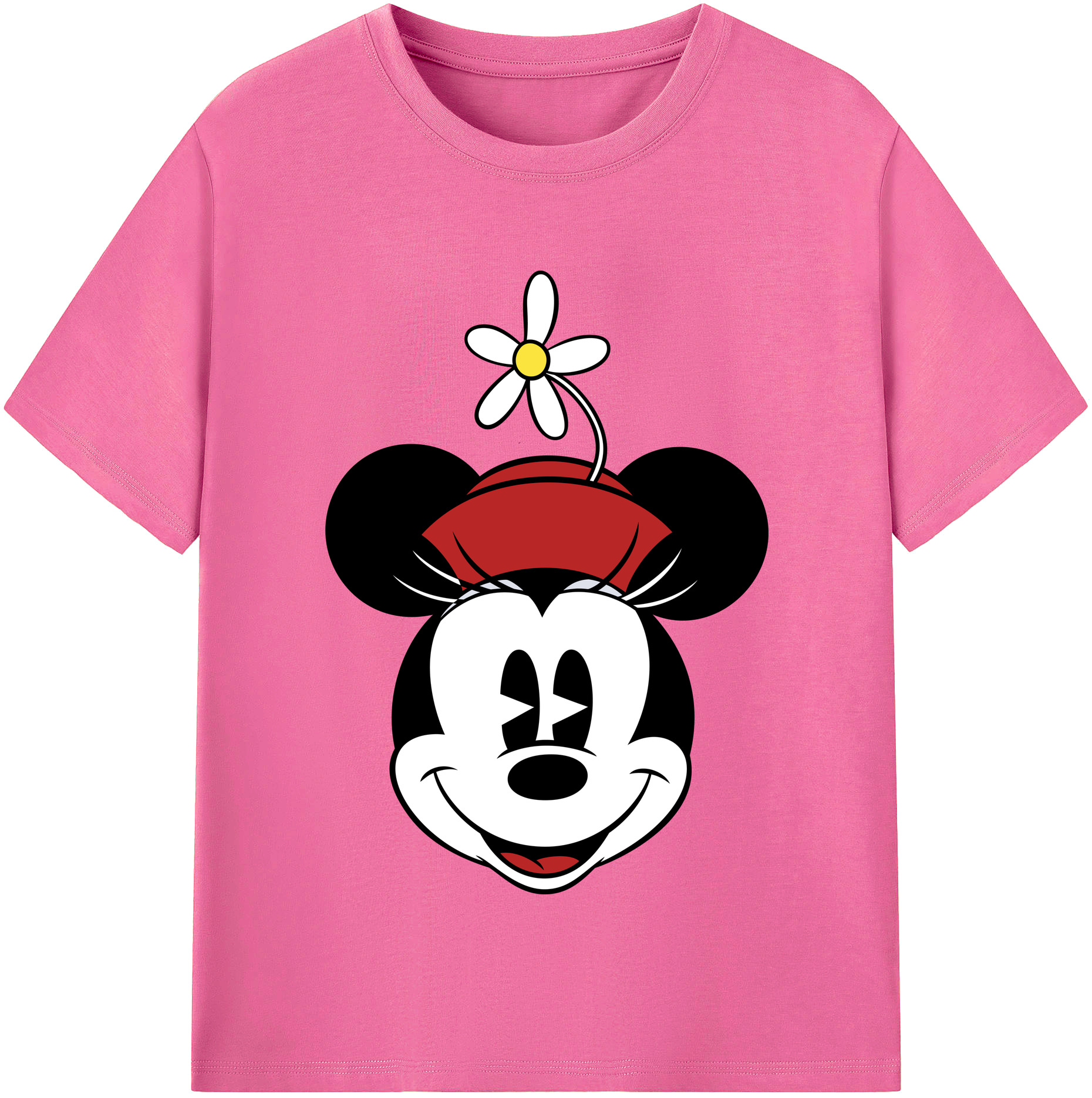 （画像用） ミッキーマウス Mickey Mouse レディースカジュアルプリントTシャツ（綿100％）